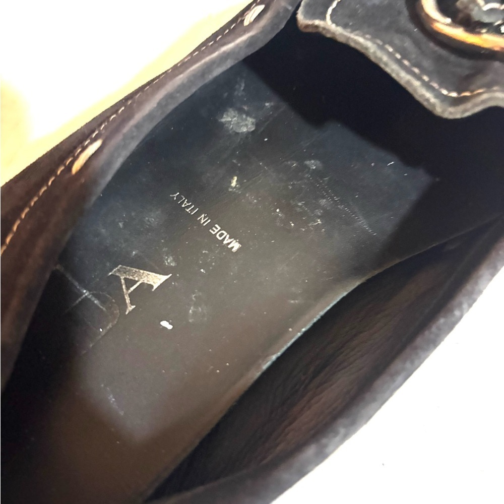 Prada vintage Black Suede Loafers with Silver Chain Accent size 40 - Picture 8 of 8